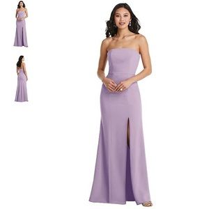 Dessy Collection Lavender Strapless Gown